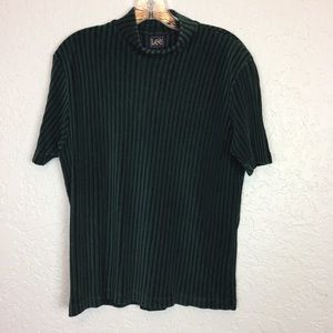 Lee vintage turtleneck L ribbed green velour